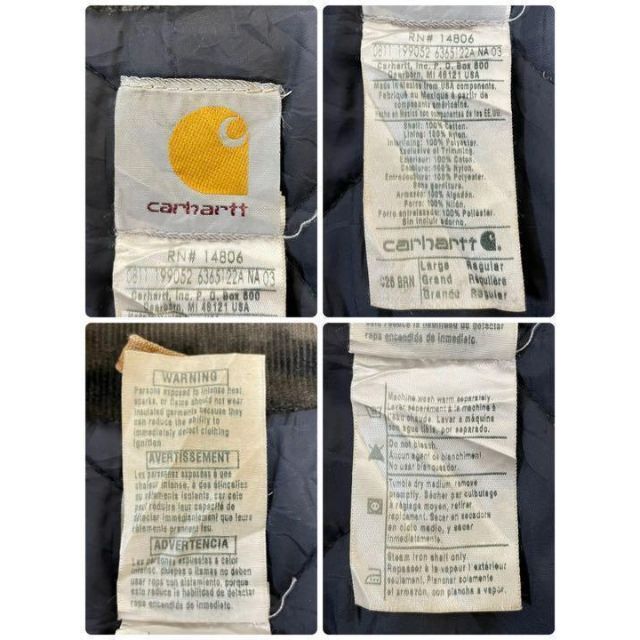 carhartt(カーハート)のカーハート　メキシコ製　ダックジャケット　ブラウン中綿　キルティング　革ロゴＬ. メンズのジャケット/アウター(ブルゾン)の商品写真