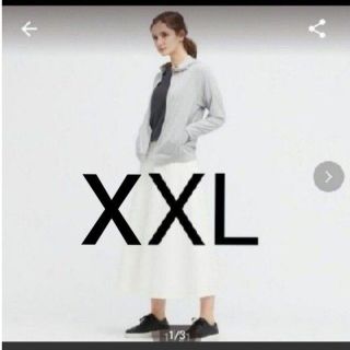 ユニクロ(UNIQLO)のユニクロ エアリズムUVカットメッシュパーカー　ライトグレー　XXL　リラックス(パーカー)