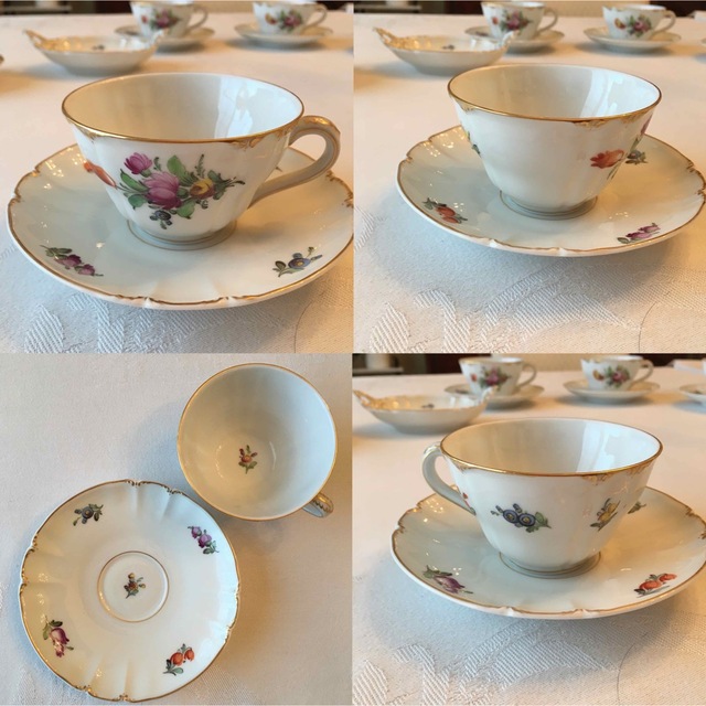 ドイツ】美品 ニュンヘンブルグ フラワーブーケ カップ&ソーサー 豪華