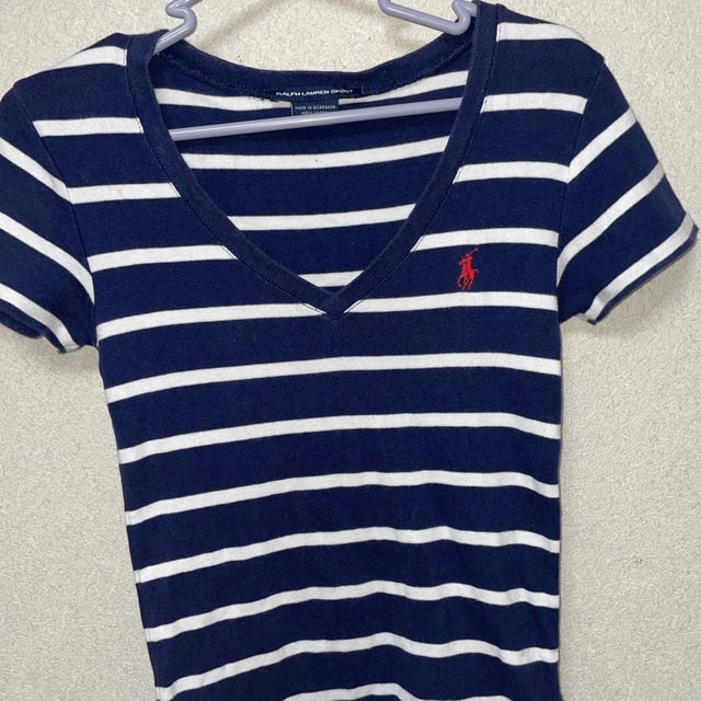 POLO RALPH LAUREN(ポロラルフローレン)のPOLO Ralph Lauren レディース コットン Vネック ボーダー レディースのトップス(Tシャツ(半袖/袖なし))の商品写真