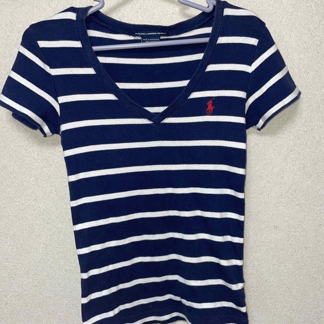 POLO RALPH LAUREN(ポロラルフローレン)のPOLO Ralph Lauren レディース コットン Vネック ボーダー レディースのトップス(Tシャツ(半袖/袖なし))の商品写真