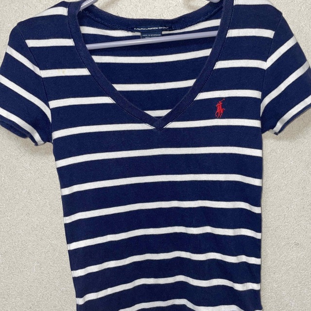 POLO RALPH LAUREN(ポロラルフローレン)のPOLO Ralph Lauren レディース コットン Vネック ボーダー レディースのトップス(Tシャツ(半袖/袖なし))の商品写真