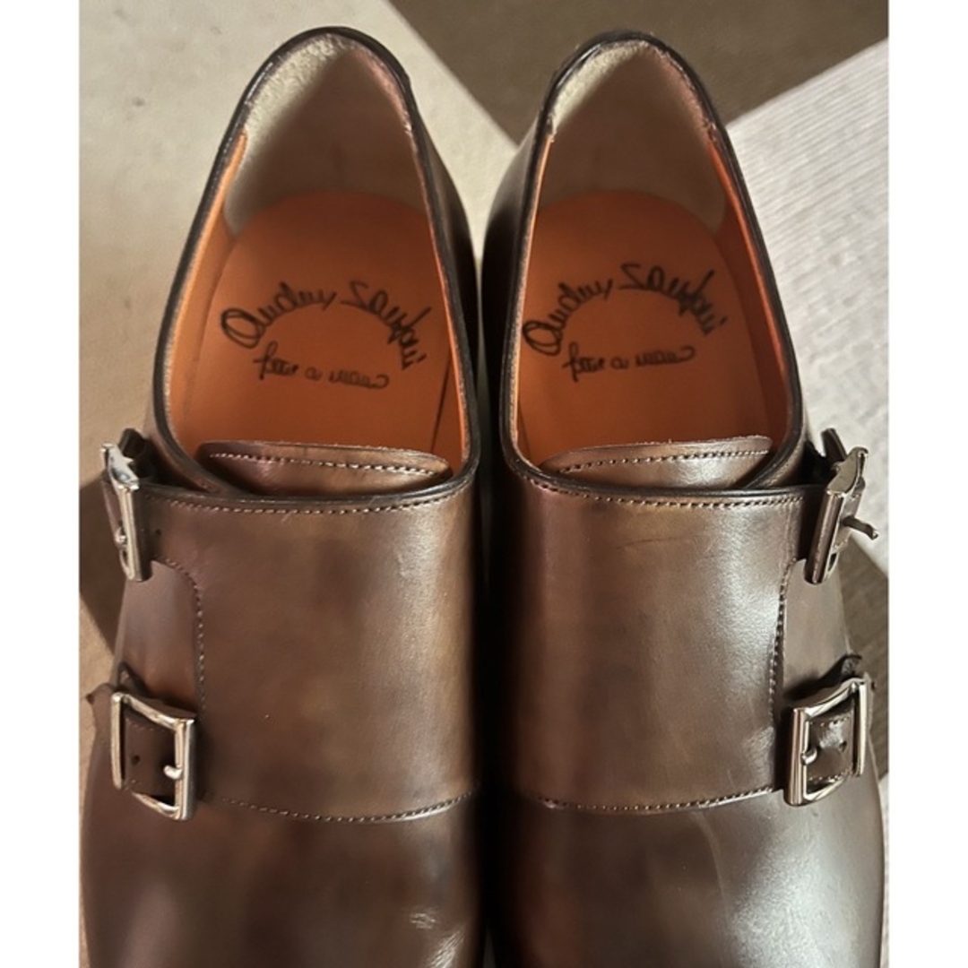 サントーニ　SANTONI ダブルモンク　ブラウン系　サイズUK7.5