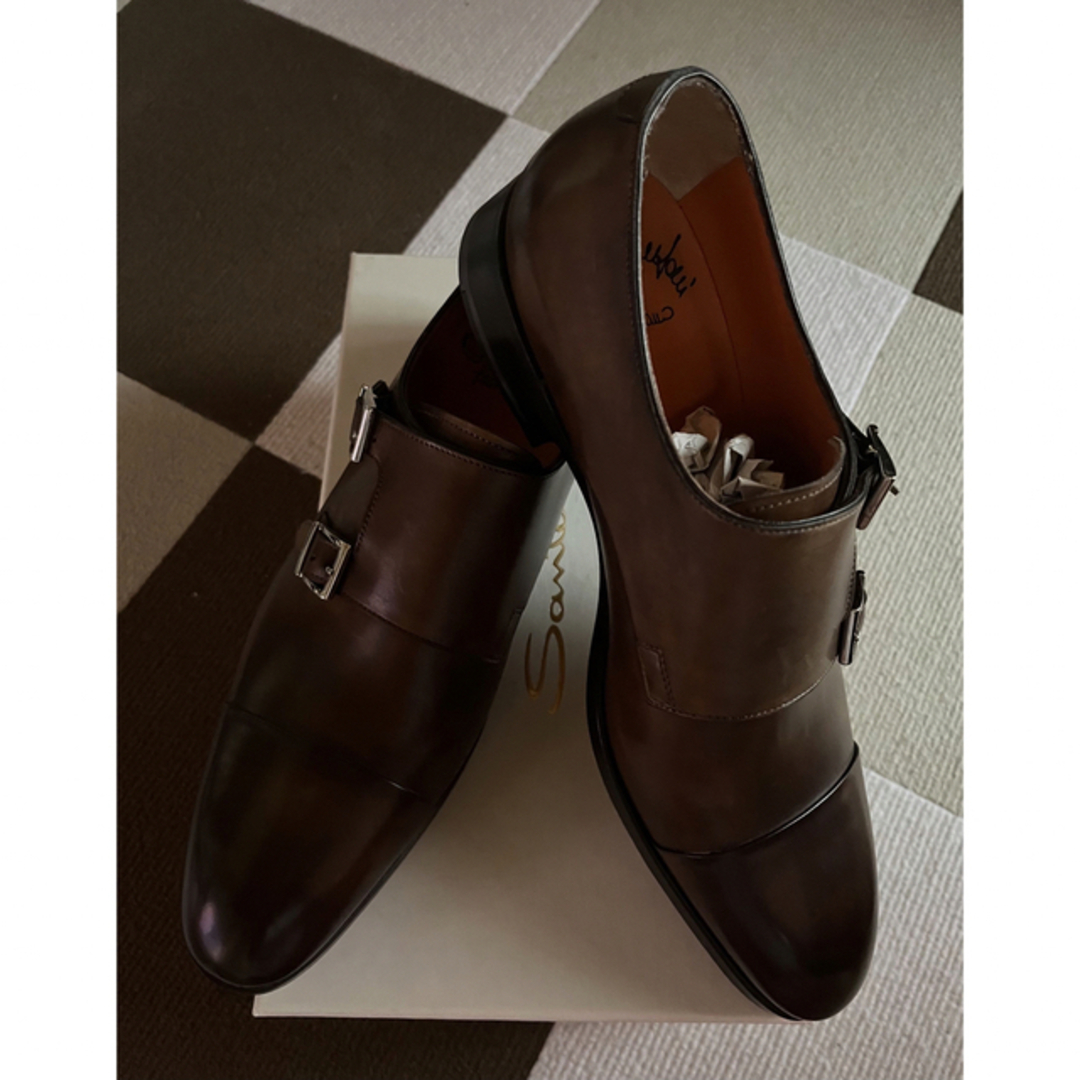 サントーニ　SANTONI ダブルモンク　ブラウン系　サイズUK7.5