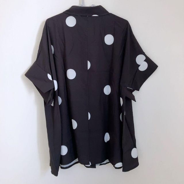 半袖シャツ ドット柄 ブラウス 5XLゆったり 体型カバー ドルマン 夏 レディースのトップス(シャツ/ブラウス(半袖/袖なし))の商品写真