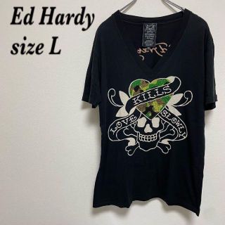 エドハーディー(Ed Hardy)の【Ed Hardy】エドハーディ Tシャツ Lサイズ カッコイイ お洒落(Tシャツ/カットソー(半袖/袖なし))