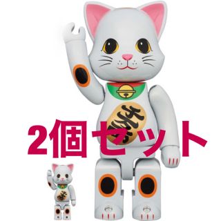 ベアブリック(BE@RBRICK)のNY@BRICK 招き猫 白メッキ 100％ & 400％ be@brick(その他)