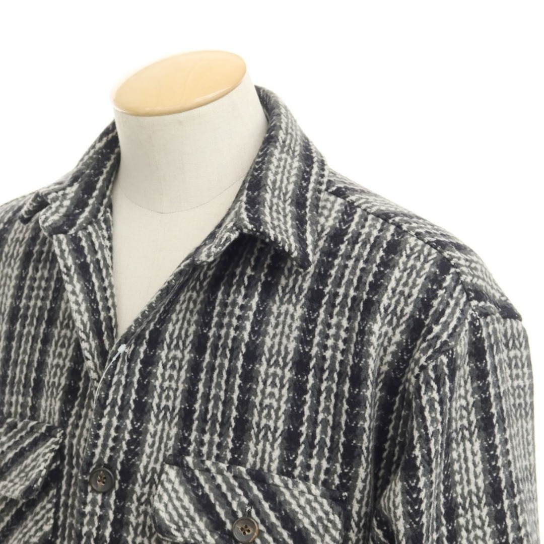 【中古】シュプリーム Supreme 2022年秋冬 Heavy Flannel Shirt ヘビーフランネル チェック シャツブルゾン グレー系xブラックxホワイト【サイズS】【メンズ】