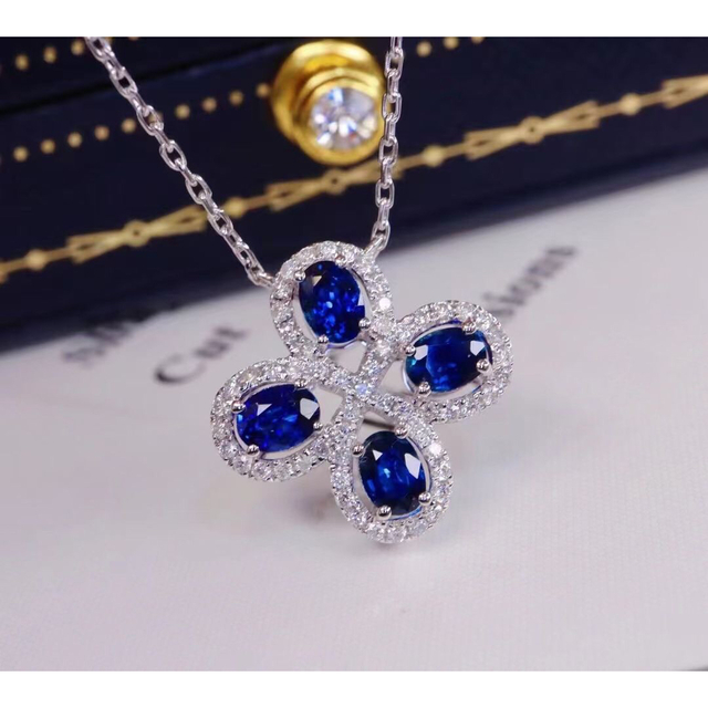 公式 特価 天然ロイヤルブルーサファイア ダイヤ ネックレス1ct k18