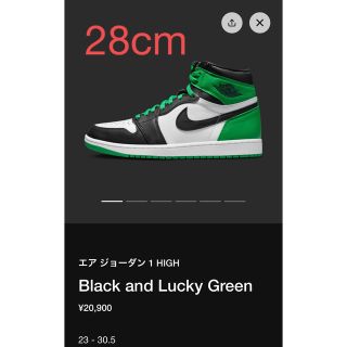 ジョーダン(Jordan Brand（NIKE）)のNike Air Jordan 1  Black and Lucky Green(スニーカー)