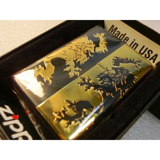 【絶版ジッポ】 新品・未使用品　グリフォン⑤ 獅子2匹 ZIPPO ライター