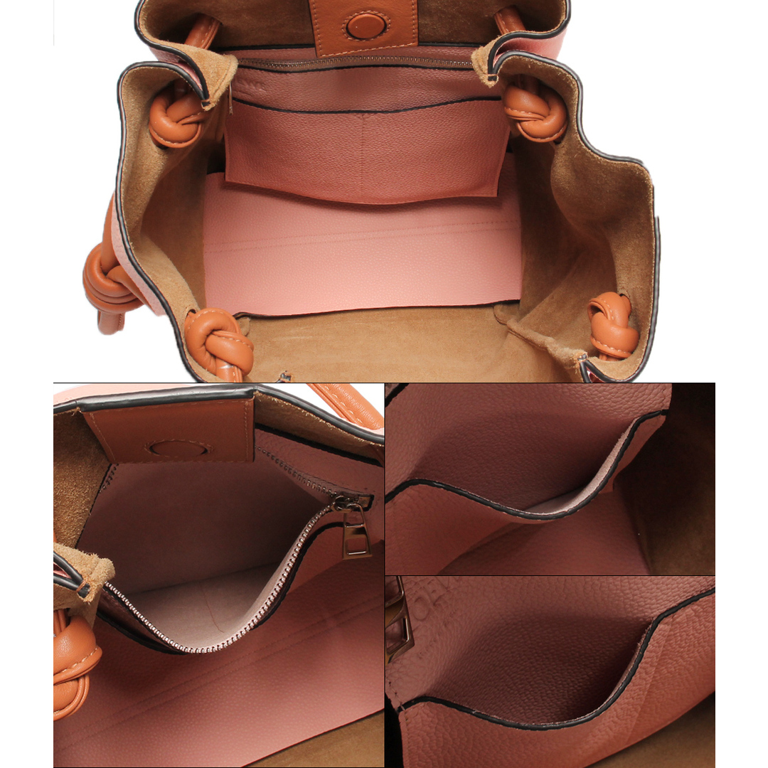 LOEWE(ロエベ)の美品 ロエベ レザートートバッグ ハンドバッグ ピンク×ブラウン レディース レディースのバッグ(トートバッグ)の商品写真