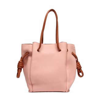 ロエベ(LOEWE)の美品 ロエベ レザートートバッグ ハンドバッグ ピンク×ブラウン レディース(トートバッグ)