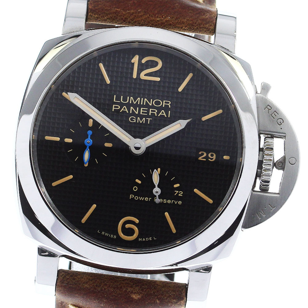 パネライ PANERAI PAM01537 ルミノール1950 3DAYS GMT パワーリザーブ 自動巻き メンズ 箱・保証書付き_744878