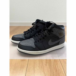 ナイキ(NIKE)のAIR JORDAN 1 RETRO MID BLACK DARK GREY(スニーカー)