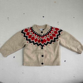 プチバトー(PETIT BATEAU)の着用1回【プチバトー】ウールカーディガン95cm(カーディガン)