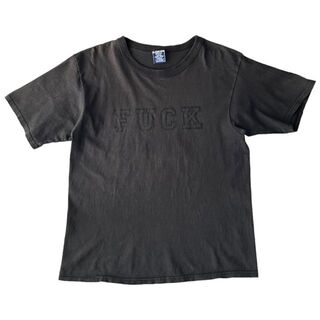 チャンピオン(Champion)のレア 90s Champion “FUCK” ロゴ Tシャツ ブラック 墨黒(Tシャツ/カットソー(半袖/袖なし))