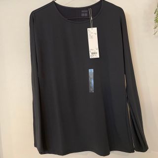 ユニクロ(UNIQLO)の未使用 UNIQLO ヒートテックコットンTシャツ(グレー系)(Tシャツ(長袖/七分))