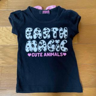 アースマジック(EARTHMAGIC)のアースマジック♡110♡Tシャツ♡ブラック♡リボン(Tシャツ/カットソー)