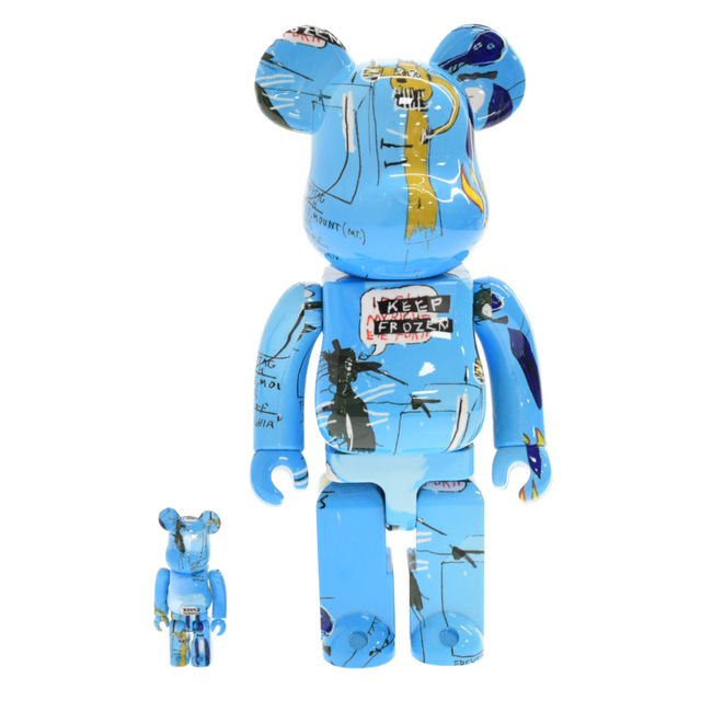 MEDICOM TOY メディコムトイ BE@RBRICK JEAN-MICHEL BASQUIAT #4 100% & 400% ベアブリックジャン ミシェル・バスキア 人形 フィギュア ブルー