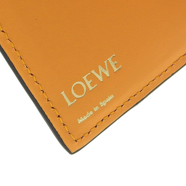 LOEWE ロエベ リピート アナグラム レザー トライフォールド ウォレット 三つ折り コンパクト財布 オレンジ gy