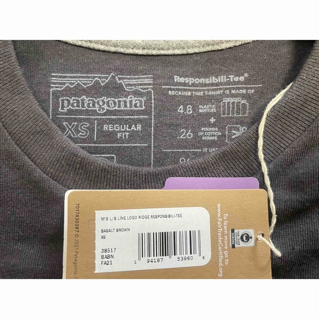 patagonia(パタゴニア)のパタゴニア　ロンt  ロングスリーブラインロゴリッジレスポンシビリティー メンズのトップス(Tシャツ/カットソー(七分/長袖))の商品写真