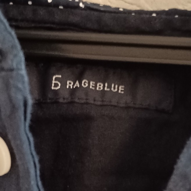 RAGEBLUE(レイジブルー)のRAGEBLUE　メンズ　シャツ　パーカー　L　薄手　紺　ドット メンズのトップス(シャツ)の商品写真