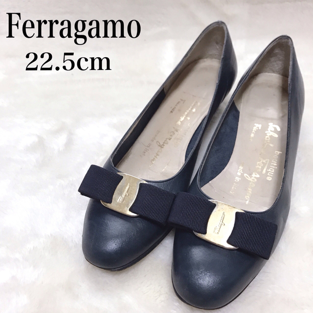 Salvatore Ferragamo - Ferragamo パンプス 22.5cm ヴァラ リボン