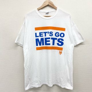 ★80~00s MLB USA Mets メッツ 袖ロゴ 白リンガーTシャツ