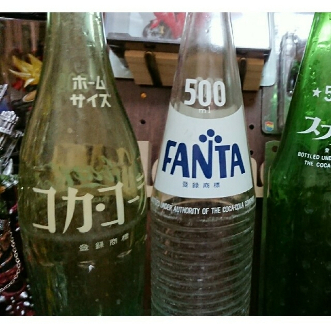 コカ・コーラ(コカコーラ)の空瓶セット 500ml スプライト ファンタ コカコーラ4本 インテリア/住まい/日用品のインテリア小物(置物)の商品写真