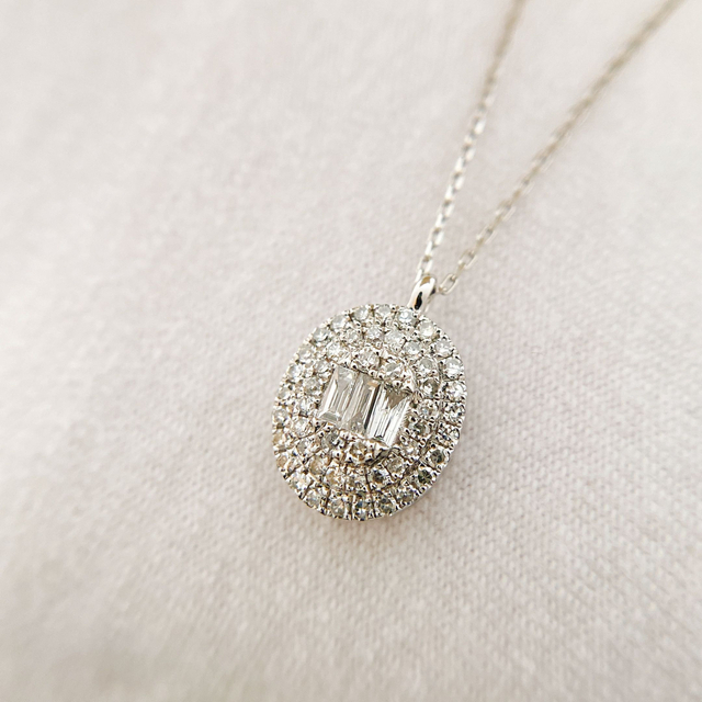 Pt950 ダイアモンド 0.22ct パヴェ プラチナ ネックレス 美品-