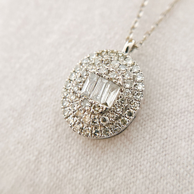Pt950 ダイアモンド 0.22ct パヴェ プラチナ ネックレス 美品-