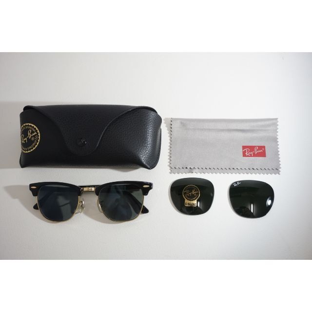 美品正規 Ray-Ban CLUB MASTER サングラス 眼鏡 黒410N▲