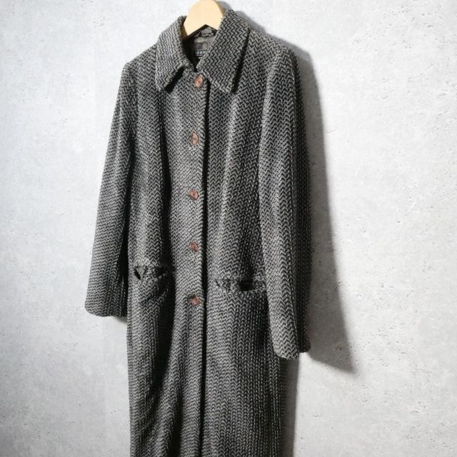美品 GIORGIO ARMANI ストライプ ロング ステンカラーコート | www