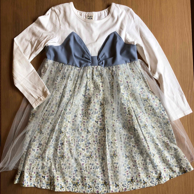 NARUMIYA INTERNATIONAL(ナルミヤ インターナショナル)のPupil house  チュール付きワンピース キッズ/ベビー/マタニティのキッズ服女の子用(90cm~)(ワンピース)の商品写真