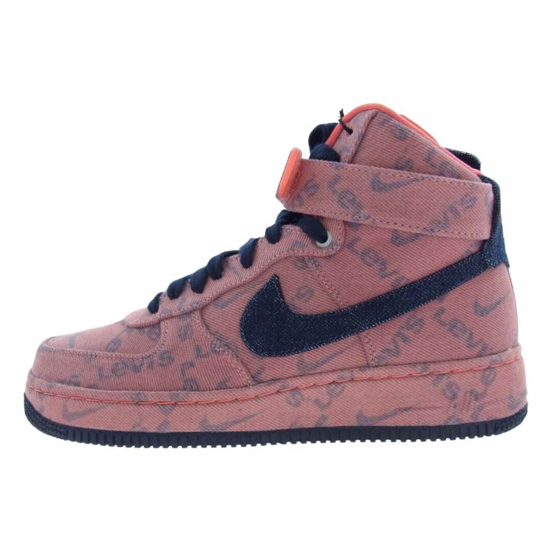 NIKE ナイキ スニーカー CV0672-844 × LEVI'S リーバイス AIR FORCE 1 AF1 HIGH エアフォース ハイ ""EXCLUSIVE DENIM"" ピンク系 25cm【新古品】【未使用】