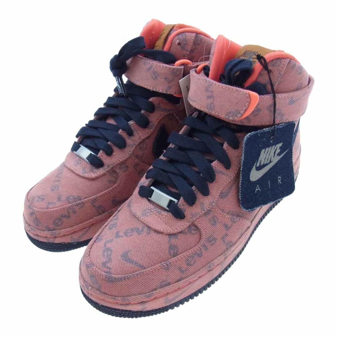 NIKE(ナイキ)のNIKE ナイキ スニーカー CV0672-844 × LEVI'S リーバイス AIR FORCE 1 AF1 HIGH エアフォース ハイ ""EXCLUSIVE DENIM"" ピンク系 25cm【新古品】【未使用】【中古】 メンズの靴/シューズ(スニーカー)の商品写真