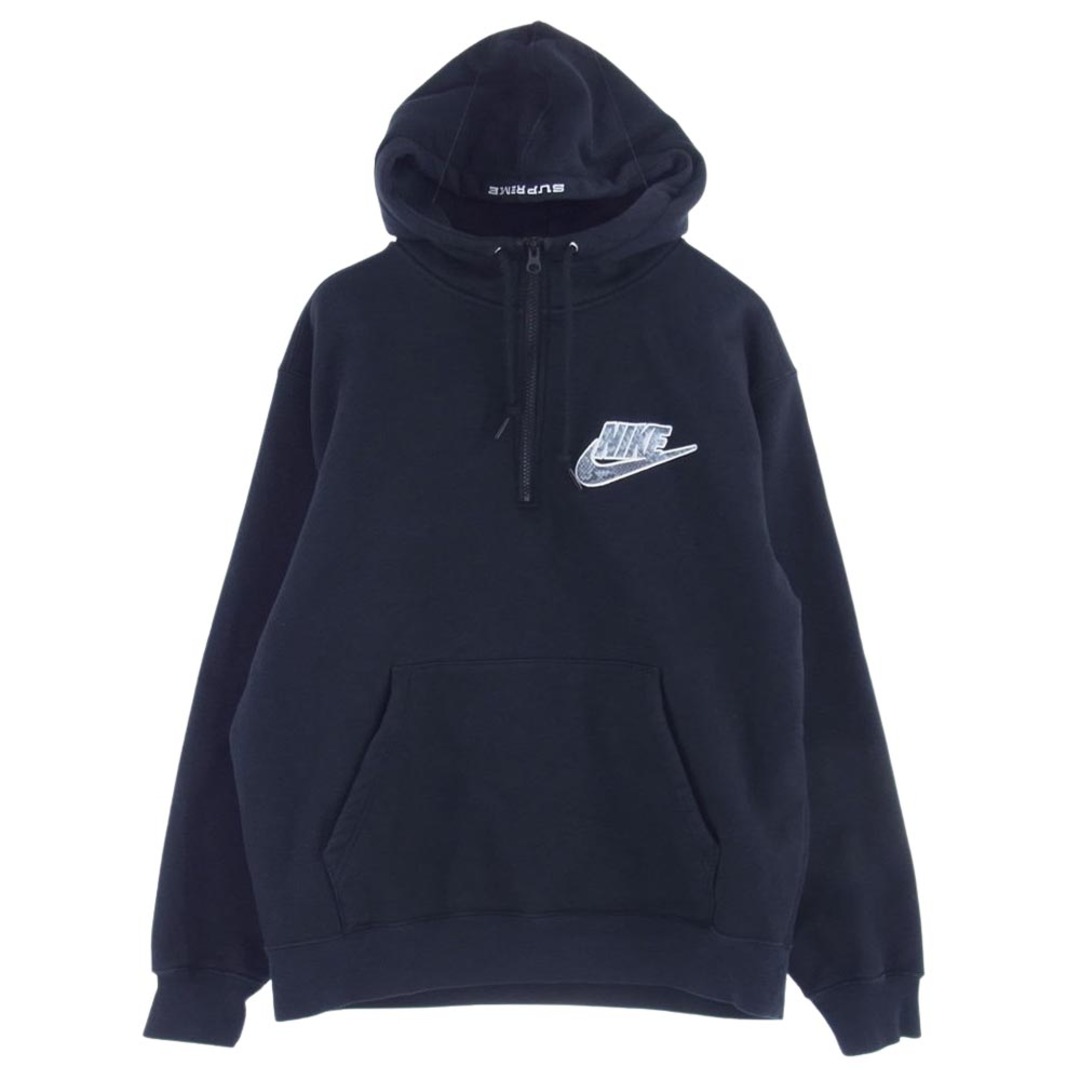 Supreme シュプリーム パーカー 21SS DB2842-010 × Nike ナイキ Half Zip Hooded Sweatshirt ハーフ ジップ フード ロゴ パーカー  ブラック系 S