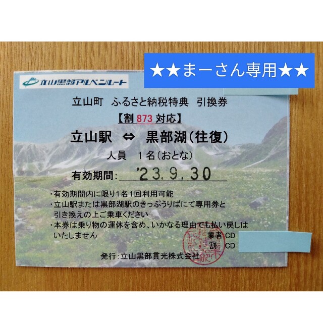 立山黒部アルペンルート 立山駅⇔黒部湖（往復） 男女兼用 3800円引き