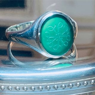 ティファニー(Tiffany & Co.)のVINTAGE TIFFANYティファニー グリーンカルセドニー アワードリング(リング(指輪))