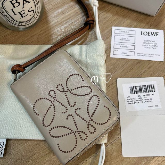 LOEWE ロエベ ブランド6カードジップウォレット ミニ財布 コインケース-