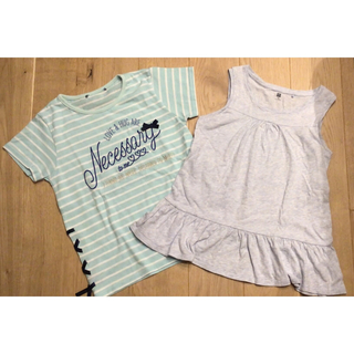 ユニクロ(UNIQLO)のサイドリボンTシャツ & ユニクロ　キャミソール  セット　150(Tシャツ/カットソー)