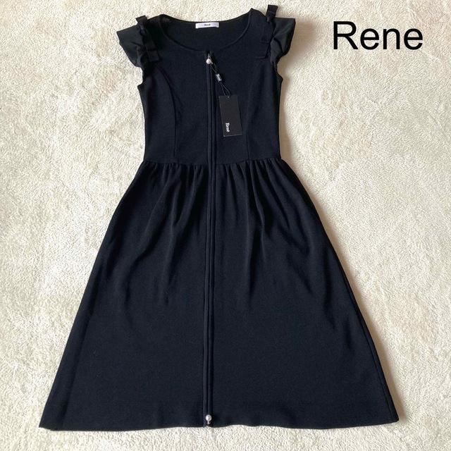 René(ルネ)の★極美品★タグ付き★ルネ★Rene★ロングワンピース★パールジップ★黒★ブラック レディースのワンピース(ロングワンピース/マキシワンピース)の商品写真