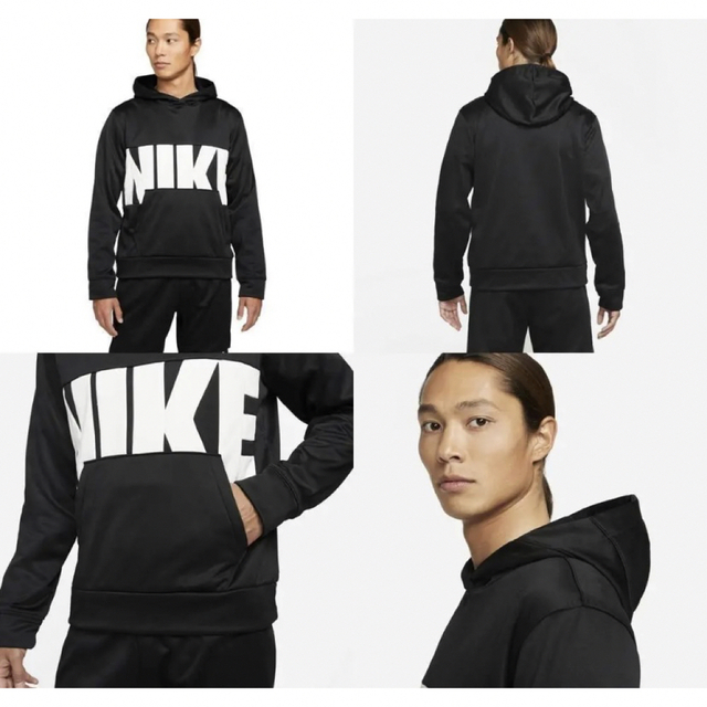 NIKE(ナイキ)の【新品M】NIKEナイキ デカロゴパーカー◆バスケット◆サーマフィット◆メンズ黒 メンズのトップス(パーカー)の商品写真