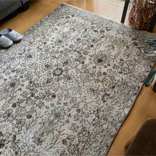 反物 浴衣 薄カーキに囲まれた 淡いグレージュ ブラウン ボタニカル