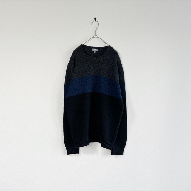 UNIQLO - UNIQLO ヒートテックグラデーションカラーニット L ネイビー