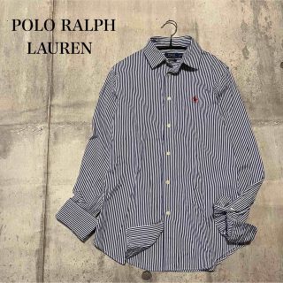 ポロラルフローレン(POLO RALPH LAUREN)の✨美品✨ポロラルフローレン　ストライプシャツ　長袖　ブルー　M サイズ6(シャツ/ブラウス(長袖/七分))