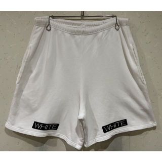 オフホワイト(OFF-WHITE)の＊オフホワイト OFF-WHITE ロゴ スウェット ショートパンツ M(ショートパンツ)