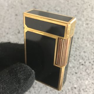 希少☆エステーデュポン ジッポライター ZIPPO ゴールドブラック 黒金