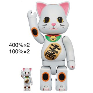 ベアブリック(BE@RBRICK)のNY@BRICK 招き猫 白メッキ 100% & 400% 【2セット】(その他)